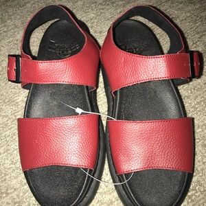 Dr. Martens red leather sandals